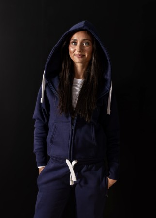 Zip Hoodie Jente Marine
